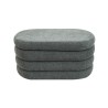 Pouf Contenitore Rebecca Mobili Fagus 38x76x38 Tessuto Poliestere MDF Grigio Moderno