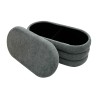 Pouf Contenitore Rebecca Mobili Fagus 38x76x38 Tessuto Poliestere MDF Grigio Moderno