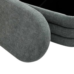 Pouf avec rangement Rebecca Mobili Fagus 38x76x38 Tissu Polyester MDF Gris Moderne