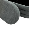 Pouf Contenitore Rebecca Mobili Fagus 38x76x38 Tessuto Poliestere MDF Grigio Moderno