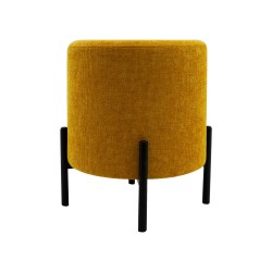 Pouf Rebecca Mobili Cerro 43,5x38x38 Tessuto Poliestere Acciaio Giallo Nero Moderno