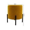 Pouf Rebecca Mobili Cerro 43,5x38x38 Tessuto Poliestere Acciaio Giallo Nero Moderno