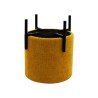 Ottoman Rebecca Mobili Cerro 43,5x38x38 Polyester Fabric Steel Yellow Black Modern