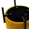 Pouf Rebecca Mobili Cerro 43,5x38x38 Tissu Polyester Acier Jaune Noir Moderne