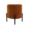 Pouf Rebecca Mobili Semal 43,5x38x38 Tessuto Poliestere Acciaio Arancione Nero Moderno