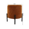 Pouf Rebecca Mobili Semal 43,5x38x38 Tissu Polyester Acier Orange Noir Moderne