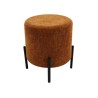 Pouf Rebecca Mobili Semal 43,5x38x38 Tessuto Poliestere Acciaio Arancione Nero Moderno