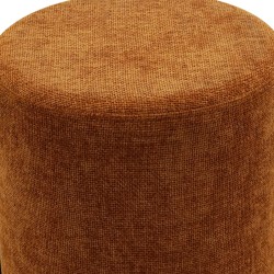 Pouf Rebecca Mobili Semal 43,5x38x38 Tessuto Poliestere Acciaio Arancione Nero Moderno