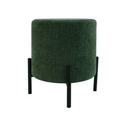 Hocker Rebecca Mobili Daikon 43,5x38x38 Polyestergewebe Stahl Dunkelgrün Schwarz Modern