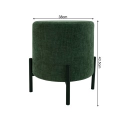 Pouf Rebecca Mobili Daikon 43,5x38x38 Tessuto Poliestere Acciaio Verde Scuro Nero Moderno