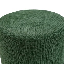 Pouf Rebecca Mobili Daikon 43,5x38x38 Tessuto Poliestere Acciaio Verde Scuro Nero Moderno