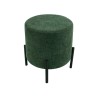 Pouf Rebecca Mobili Daikon 43,5x38x38 Tissu Polyester Acier Vert Foncé Noir Moderne