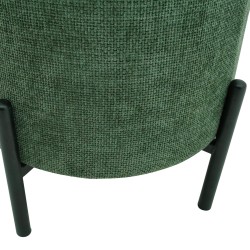 Hocker Rebecca Mobili Daikon 43,5x38x38 Polyestergewebe Stahl Dunkelgrün Schwarz Modern