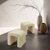 Hocker Rebecca Mobili Nikau 40x38x40 Polyestergewebe MDF Beige Modern SET 2 Stück