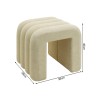 Hocker Rebecca Mobili Nikau 40x38x40 Polyestergewebe MDF Beige Modern SET 2 Stück