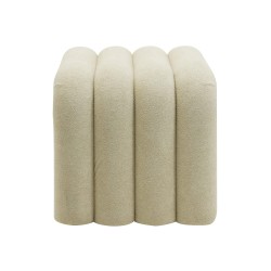 Pouf Rebecca Mobili Nikau 40x38x40 Tessuto Poliestere MDF Beige Moderno SET 2 pezzi