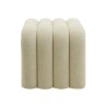 Pouf Rebecca Mobili Nikau 40x38x40 Tessuto Poliestere MDF Beige Moderno SET 2 pezzi