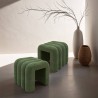 Hocker Rebecca Mobili Bamya 40x38x40 Polyestergewebe MDF Dunkelgrün Modern SET 2 Stück