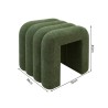 Pouf Rebecca Mobili Bamya 40x38x40 Tissu Polyester MDF Vert Foncé Moderne ENSEMBLE 2 pcs