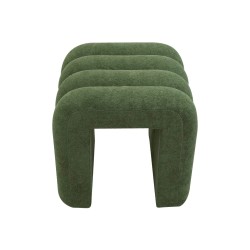 Puf Rebecca Mobili Bamya 40x38x40 Tela de Poliéster MDF Verde Oscuro Moderno CONJUNTO 2 pzs