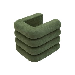 Ottoman Rebecca Mobili Bamya 40x38x40 Polyester Fabric MDF Dark Green Modern SET 2 pcs