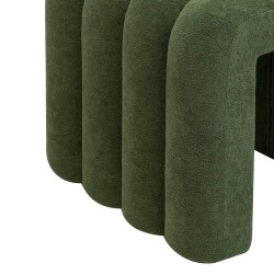 Ottoman Rebecca Mobili Bamya 40x38x40 Polyester Fabric MDF Dark Green Modern SET 2 pcs