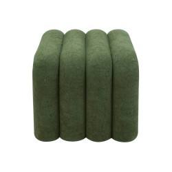 Pouf Rebecca Mobili Bamya 40x38x40 Tessuto Poliestere MDF Verde Scuro Moderno SET 2 pezzi