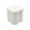 Pouf Contenitore Rebecca Mobili Sufra 40x40x40 Tessuto Poliestere MDF Bianco Moderno