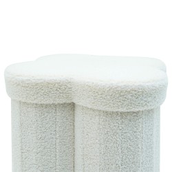 Pouf avec rangement Rebecca Mobili Sufra 40x40x40 Tissu Polyester MDF Blanc Moderne