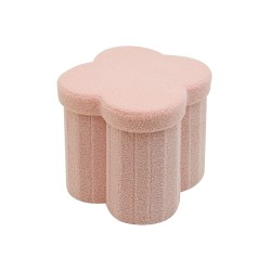 Pouf Contenitore Rebecca Mobili Hermal 40x40x40 Tessuto Poliestere MDF Rosa Moderno