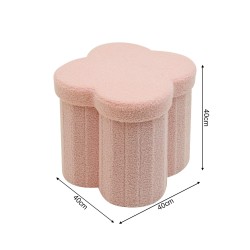 Pouf avec rangement Rebecca Mobili Hermal 40x40x40 Tissu Polyester MDF Rose Moderne