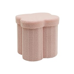 Pouf Contenitore Rebecca Mobili Hermal 40x40x40 Tessuto Poliestere MDF Rosa Moderno