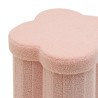 Pouf avec rangement Rebecca Mobili Hermal 40x40x40 Tissu Polyester MDF Rose Moderne