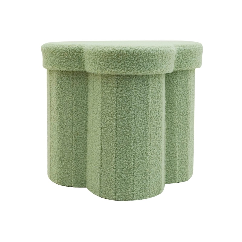 Pouf avec rangement Rebecca Mobili Carob 40x40x40 Tissu Polyester MDF Vert Clair Moderne