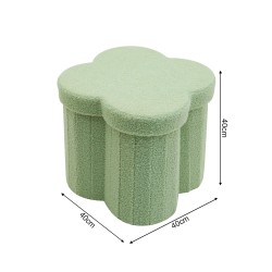 Pouf Contenitore Rebecca Mobili Carob 40x40x40 Tessuto Poliestere MDF Verde Chiaro Moderno