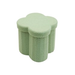 Pouf avec rangement Rebecca Mobili Carob 40x40x40 Tissu Polyester MDF Vert Clair Moderne