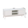 Mueble de TV Rebecca Mobili Bacopa 48x120x39,5 Tablero de partículas Blanco Moderno