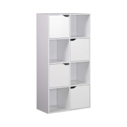 Bookcase Rebecca Mobili Lissan 119x60x29 Chipboard White Modern