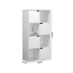 Libreria Rebecca Mobili Lissan 119x60x29 Truciolato Bianco Moderno