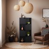 Bookcase Rebecca Mobili Rofia 119x60x29 Chipboard Black Modern