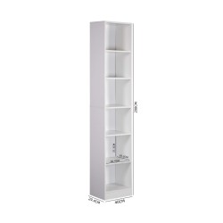 Bookcase Rebecca Mobili Akras 200x40x29,5 Chipboard White Modern