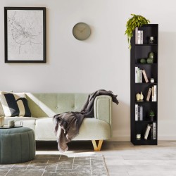 Boekenkast Rebecca Mobili Suyuk 200x40x29,5 Spaanplaat Zwart Modern