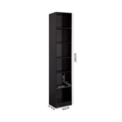 Libreria Rebecca Mobili Suyuk 200x40x29,5 Truciolato Nero Moderno