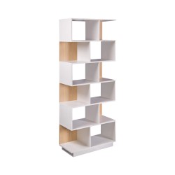 Boekenkast Rebecca Mobili Silene 180x70x29,5 Spaanplaat Wit Lichtbruin Modern