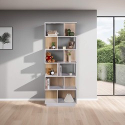 Bookcase Rebecca Mobili Silene 180x70x29,5 Chipboard White Light Brown Modern