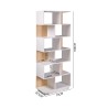 Bookcase Rebecca Mobili Silene 180x70x29,5 Chipboard White Light Brown Modern