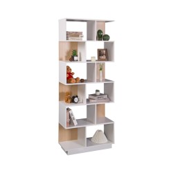 Bookcase Rebecca Mobili Silene 180x70x29,5 Chipboard White Light Brown Modern