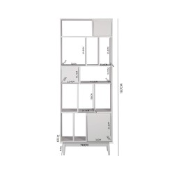 Libreria Rebecca Mobili Mawar 187x70x29,5 Truciolato Legno Bianco Moderno