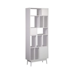 Estantería Rebecca Mobili Mawar 187x70x29,5 Aglomerado Madera Blanco Moderno