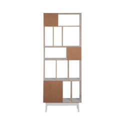 Estantería Rebecca Mobili Mawar 187x70x29,5 Aglomerado Madera Blanco Moderno